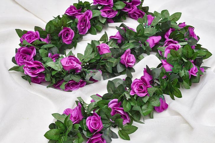 Rose vine garland 2024 with lights