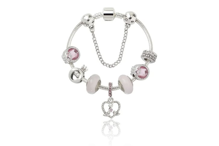 Pink-Alloy-Bracelet-Series-Love-Bird-Pendant-Bracelet-1