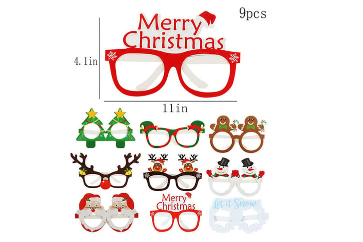 9pcs-Set-Xmas-Glasses-Frame-Photo-Prop-Christmas-Decorations-10