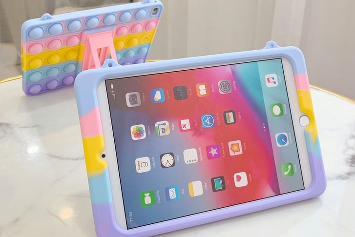 Rainbow-Bubble-Pop-Stress-Relief-Silicone-Case-for-iPad-1
