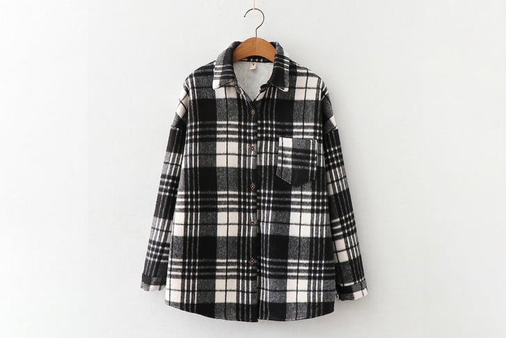 Women’s-Thick-Plaid-Jacket-black