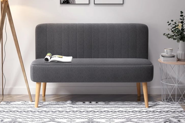 Two-Seater-Linen-Look-Sofa-in-Dark-Grey-1