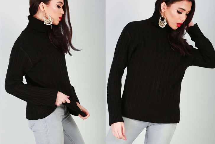 cable knit main - black