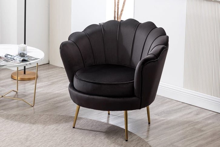 Black-Accent-Chair-with-Golden-Metal-Leg-1