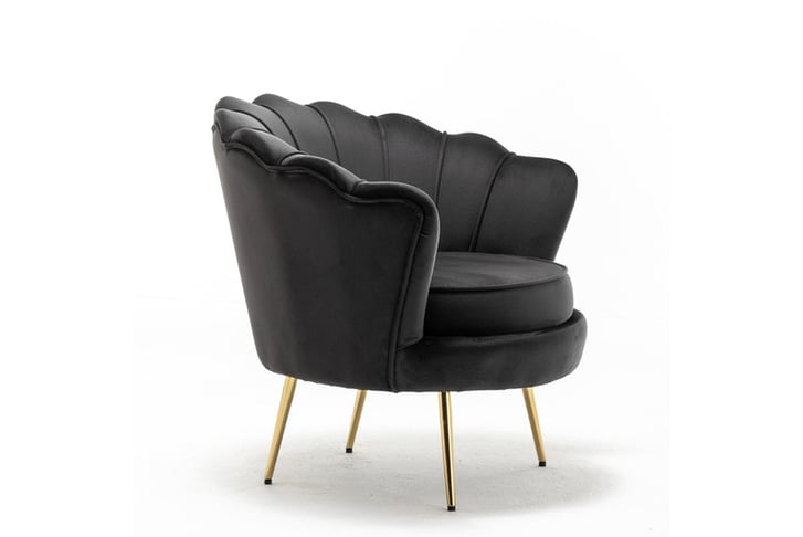 Black-Accent-Chair-with-Golden-Metal-Leg-2