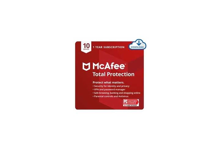 McAfee Total Protection| 10 Device | Antivirus Internet Security Software |  VPN, Password Manager, Dark Web Monitoring & Parental Controls | 1-Year