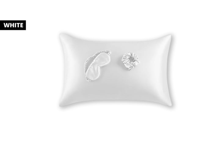 2-white-Satin-Pillowcase-Sleep-Gift-Set