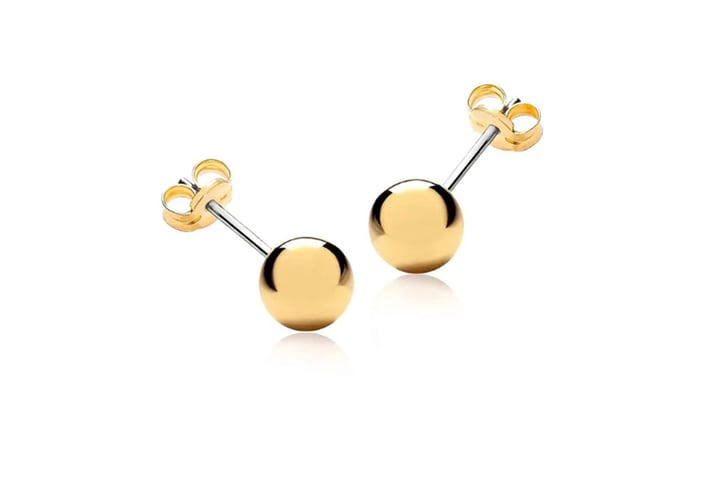 2-Ball-stud-24-carat-gold-plated-5-sizes!