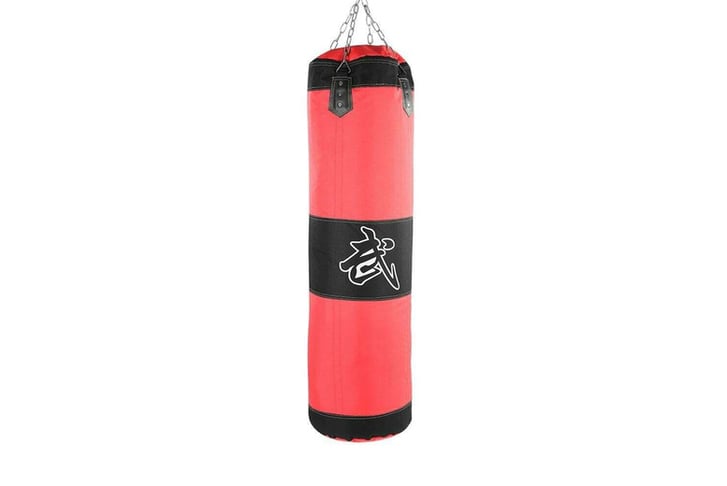 EVOLVE-100CM-Punch-Bag-UNFILLED-with-Training-Gloves-Punching-Mitts-Hanging-Chain-Ceiling-Hook,-Hand-and-Wrist-2