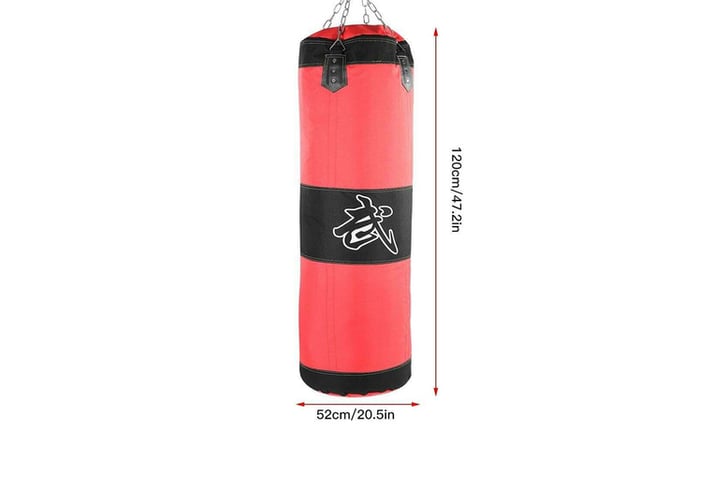 EVOLVE-100CM-Punch-Bag-UNFILLED-with-Training-Gloves-Punching-Mitts-Hanging-Chain-Ceiling-Hook,-Hand-and-Wrist-5