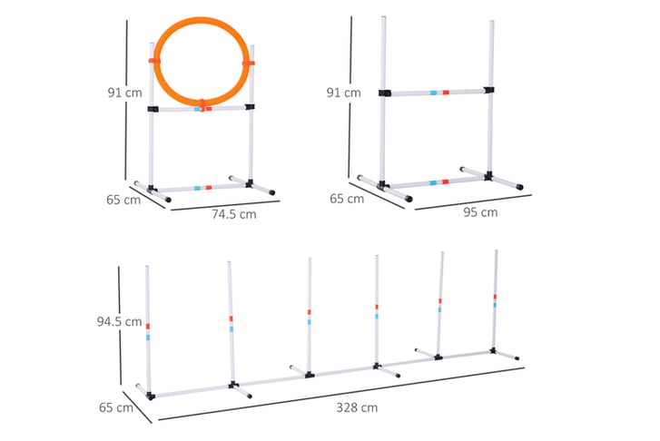 PawHut-Dogs-PE-Set-of-3-Obstacle-Agility-Training-Set-White-3