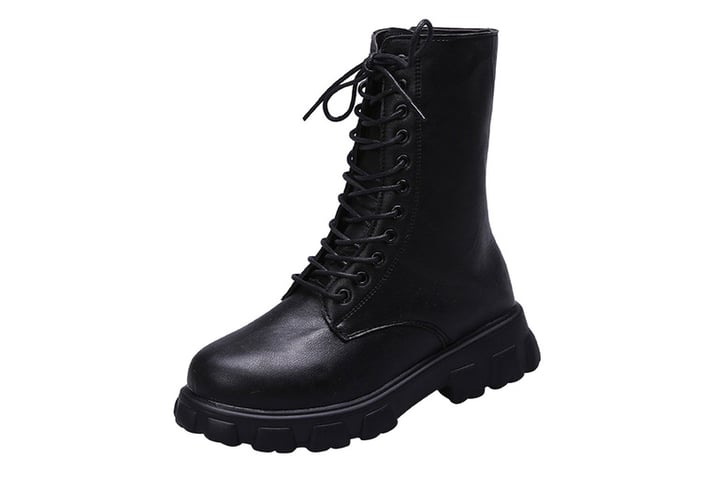 Round-Toe-Solid-Color-Leather-Biker-Boots-2