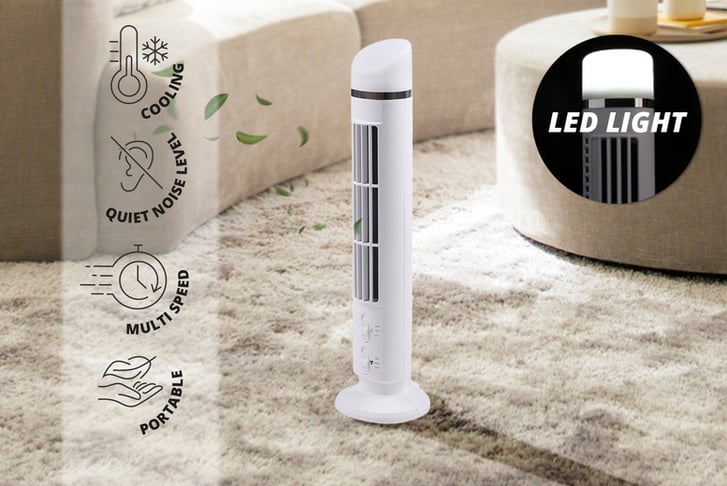 Mini-Portable-Tower-Fan-With-Led-Light-1