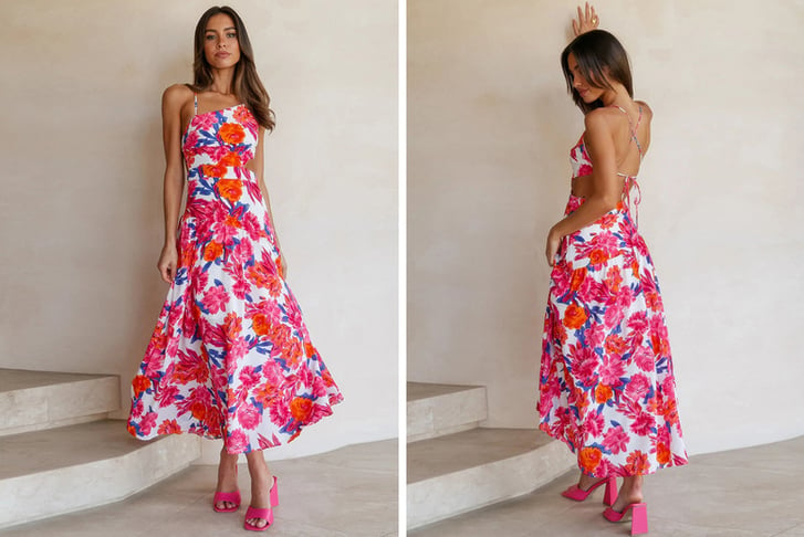 Floral Summer Asymmetric Long Swing Dress Deal - LivingSocial