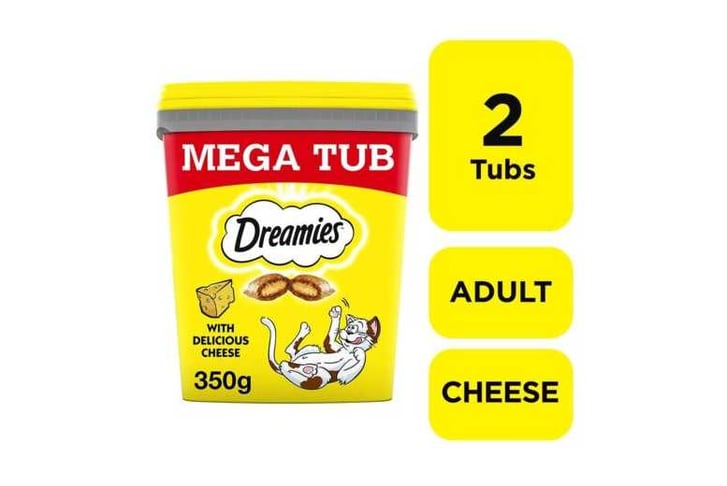 Dreamies Adult Cat Treats Mega Tubs 5 flavours Cat Biscuits - Wowcher