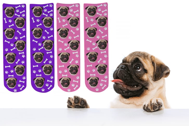 Personalised dog face clearance socks