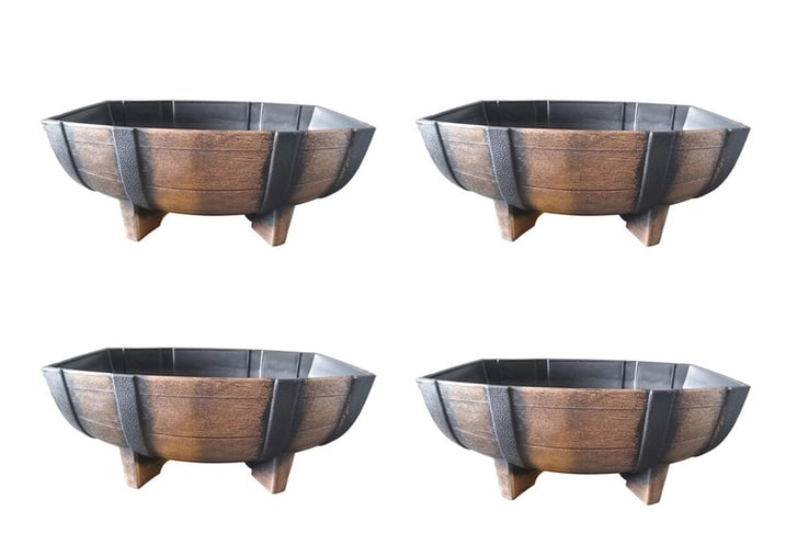 4-Wooden-Oak-Garden-Half-Barrel-Flower-Planters-2