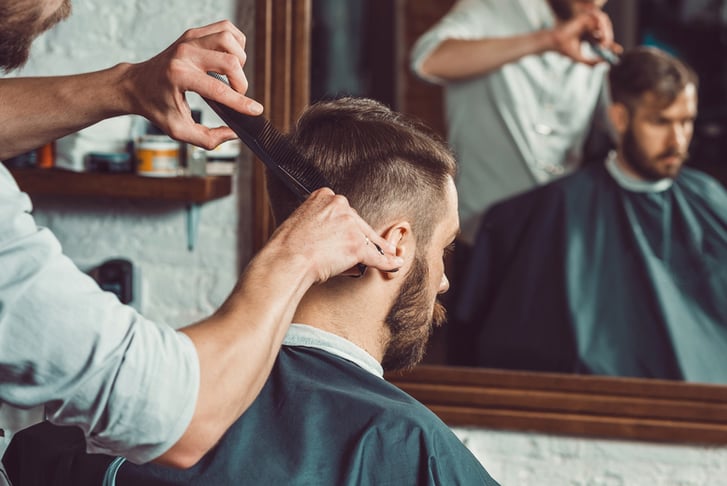 Beard Trim with Lines and Hair Cut 