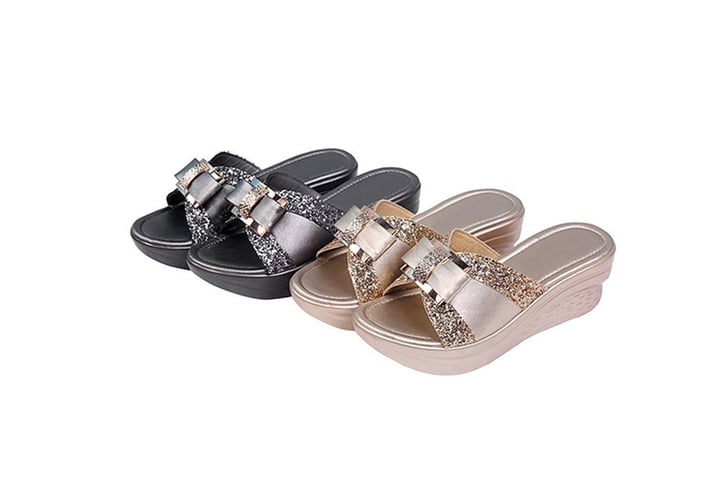 Women’s-Bow-Glitter-Wedge-Sandals-2
