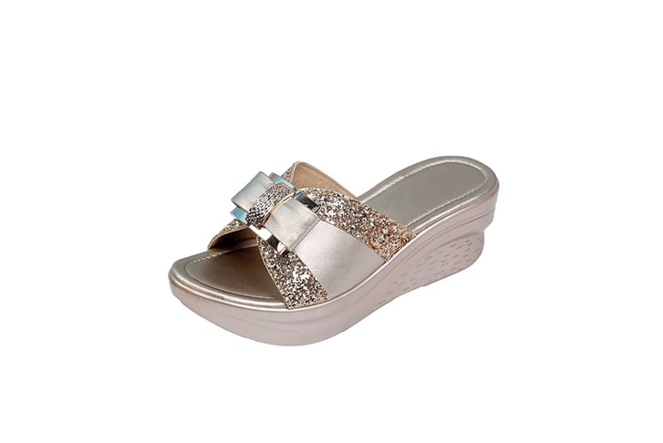 Women’s-Bow-Glitter-Wedge-Sandals-4