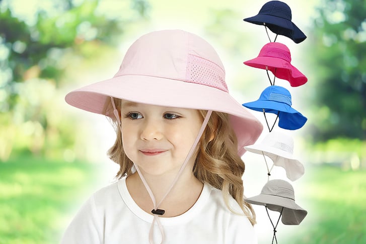 Kids Wide Brim Sun Bucket Hat Deal - Wowcher