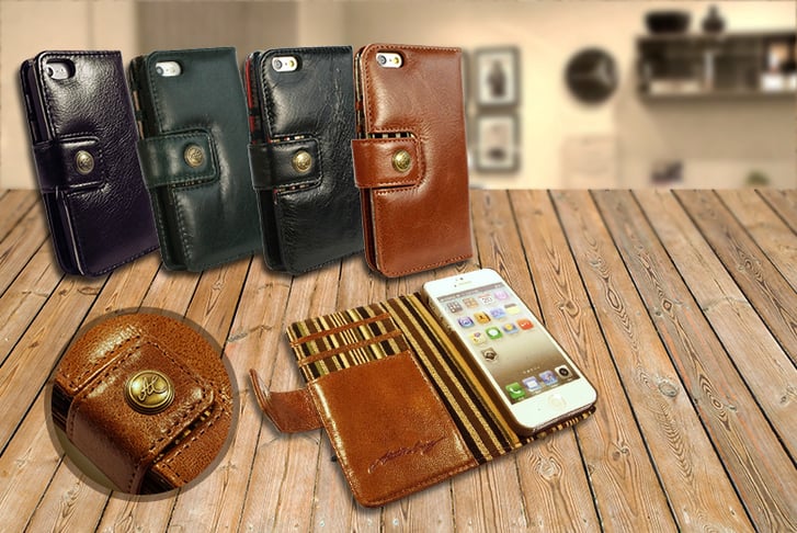 Alston Craig Vintage Leather Wallet-Style Phone Cover
