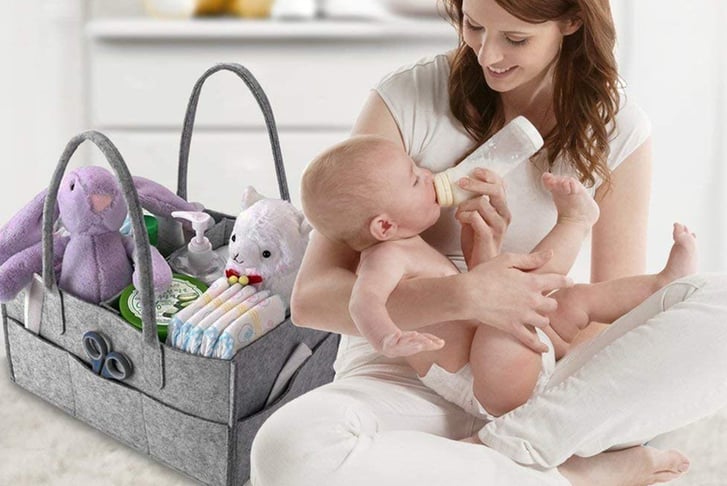 Grey felt best sale nappy caddy