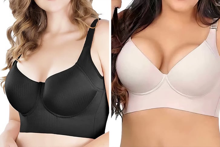 Womens Plus Size Seamless Full Coverage Comfy Wireless Bras Shapewear Bras  for Women No Underwire Black 44A 