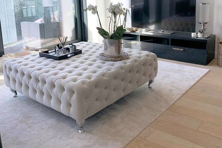 Luxury deals buttoned footstool