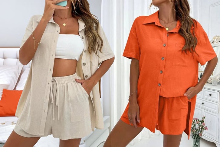 Two-Piece-Outfits-Shirt-And-Shorts-Set-1