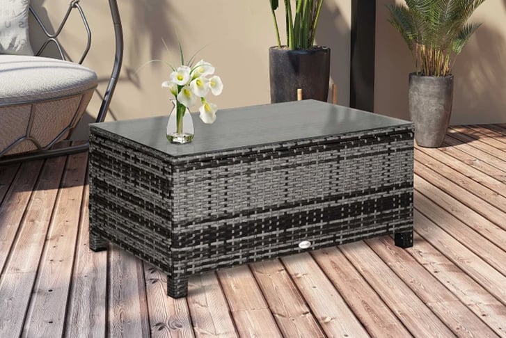 Rattan coffee store table garden