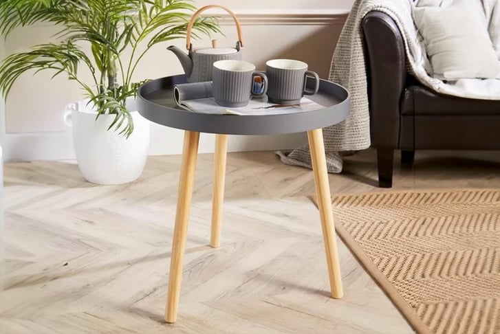 Round side on sale tray table