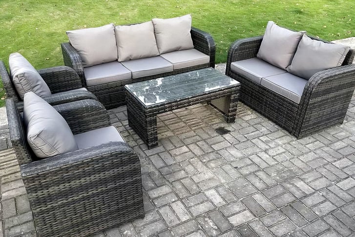 Grey rattan deals garden furniture wowcher