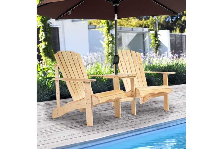 Outsunny Outdoor Adirondack Double Chair With Table 2 Colours Wowcher   1193464 