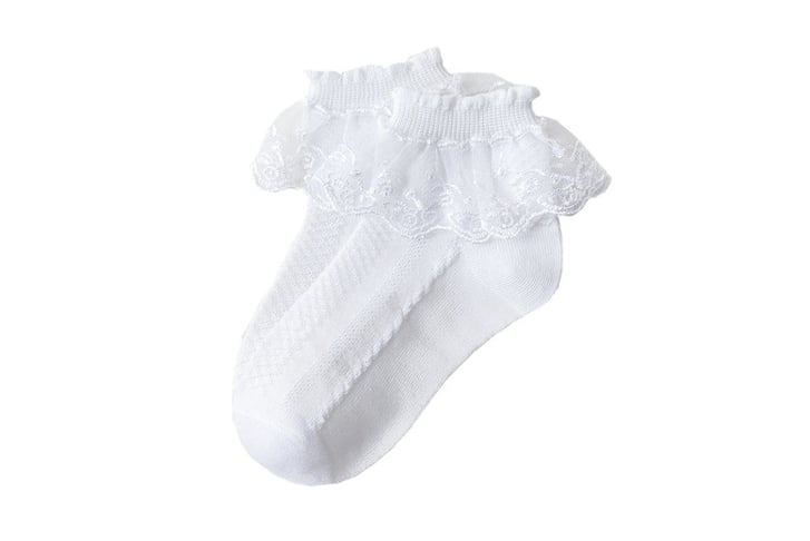 4-Pack Girls Lace Frilly Socks Deal - Wowcher