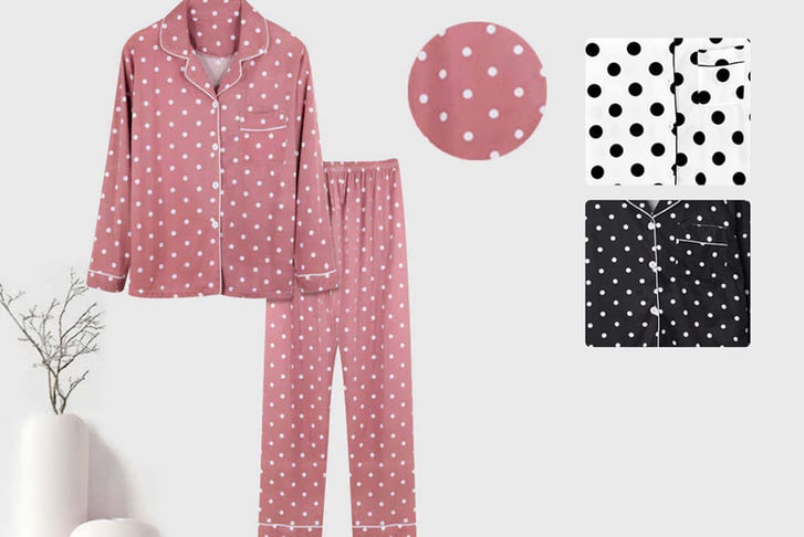 Women’s-Polka-Dot-Long-Sleeve-Pajama-Set-1