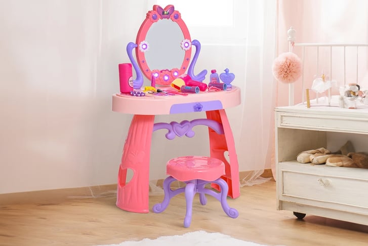 Pretend-Play-Plastic-Vanity-Table-Set-Pink-1