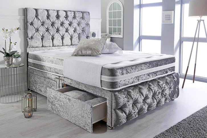 _Sicily-Silver-Crushed-Velvet-Divan-Bed-with-Memory-Spring-Mattress-1