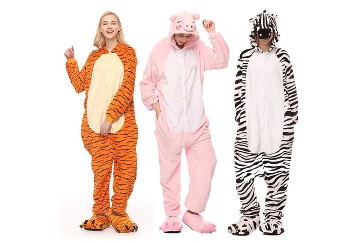Fleece Animal Jumpsuit Pajamas Costumes-1