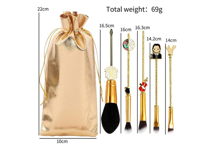 5pcs-Wednesday-Addams-Inspired-Makeup-Brush-Set-4