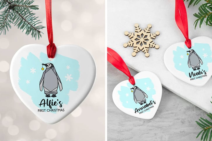 Personalised-Baby-Penguin-Heart-Decoration-1