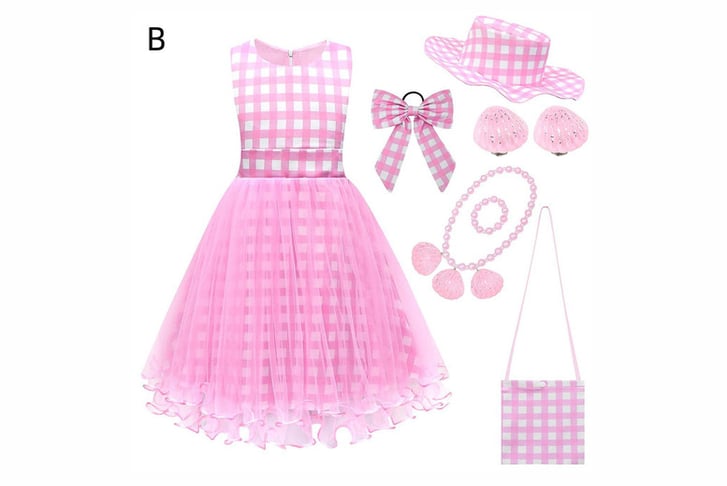 Barbie-Inspired-7-Piece-Pink-Cheque-Costume-4