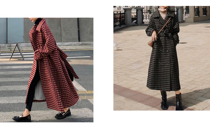 Flannel trench clearance coat