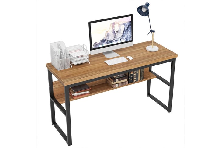 Wooden-Metal-Study-Table-Home-Office-Workstation-With-Book-Shelf-2