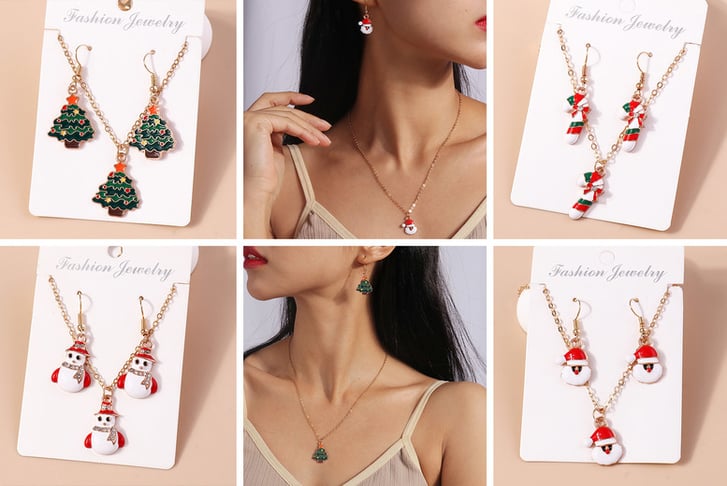Christmas-themed-necklace-and-earring-set-1