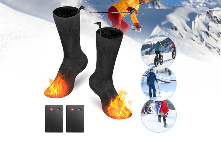 Rechargeable Electric Unisex Heated Socks Deal - Wowcher