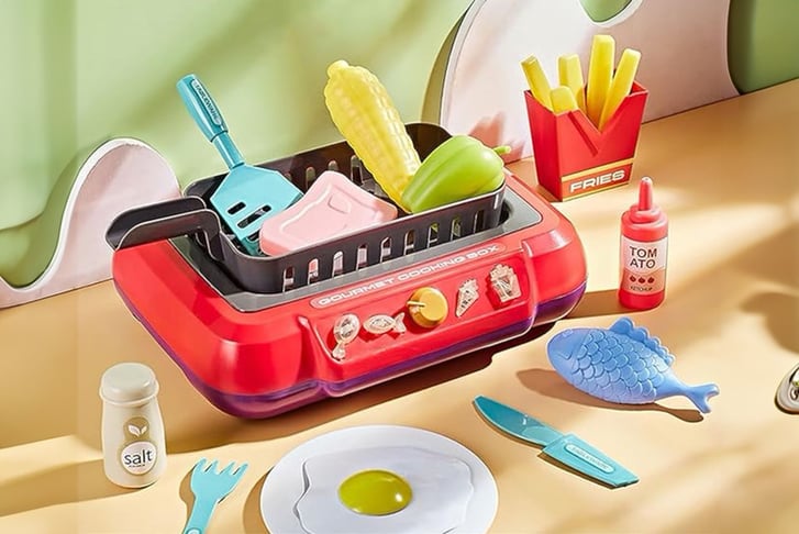Pretend-Play-Gourmet-Cooking-Box-Water-Fryer-Toy-1