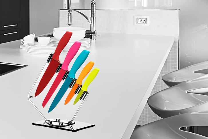 WOWCHER-DIRECT-6-PIECE-MULTI-COLOUR-KNIFE-STAND