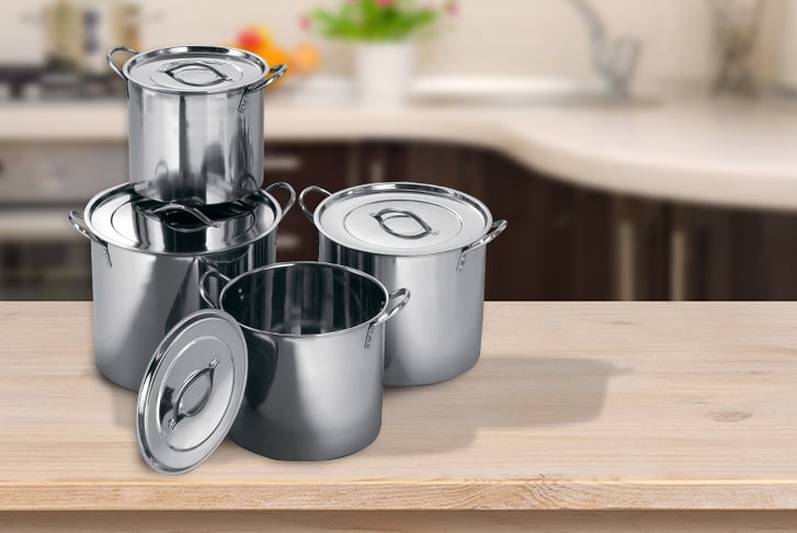 WOWCHER WAREHOUSE - Set of 4 Stainless Steel Stockpots