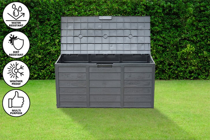 Water Resistant Black Garden Storage Box - 300L or 320L! 